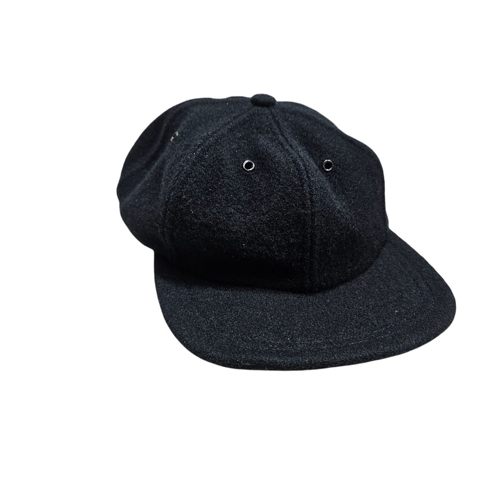 Vintage‎ J. Crew Black Wool Baseball Cap Size M Made In USA Unisex Classic Soft